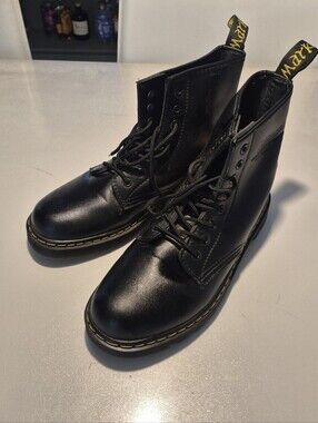 Dr Martens Black Leather Lace-Up Combat Boots